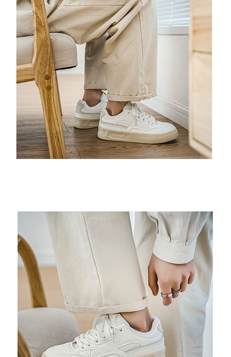 Yuanbo baskets homme classiques argent chaussures décontractées_voghion.com