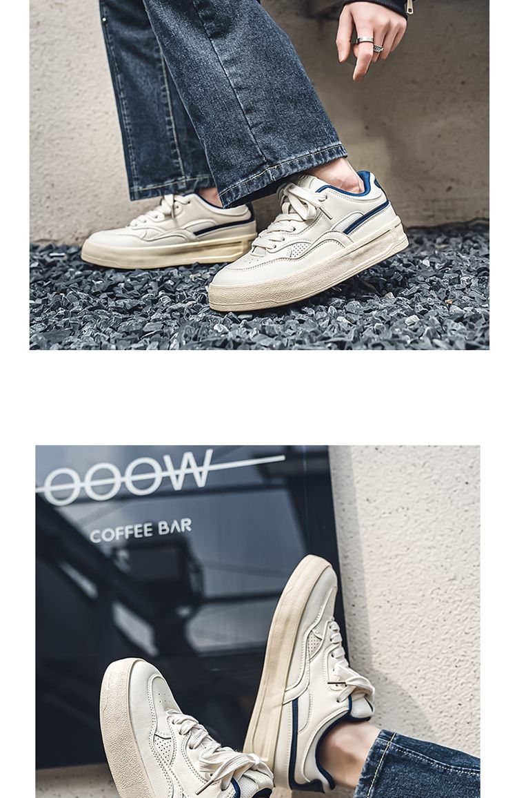 Yuanbo baskets homme classiques argent chaussures décontractées_voghion.com