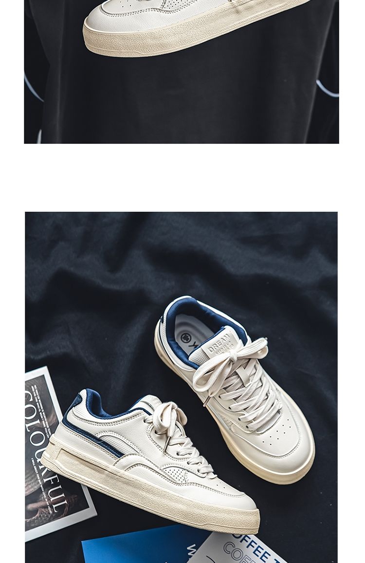 Yuanbo baskets homme classiques argent chaussures décontractées_voghion.com