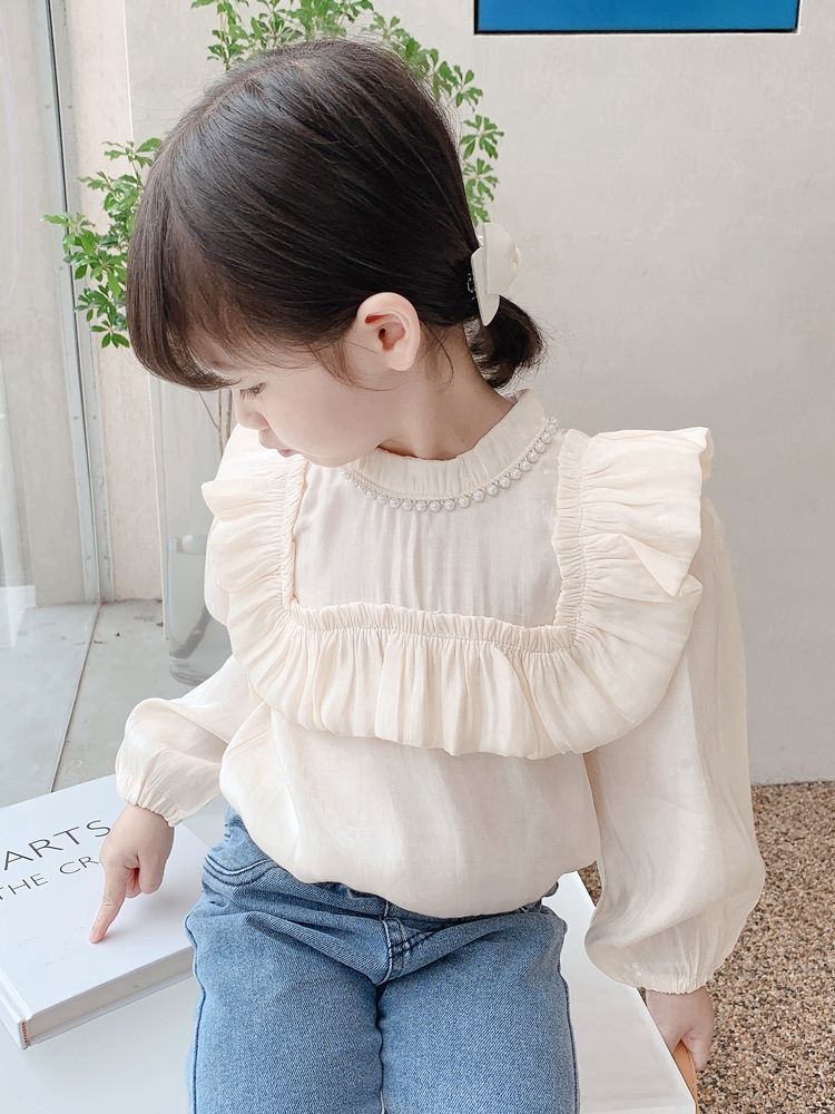 Girls' shirts 2024 new style bottoming shirts for outer wear baby tops princess style versatile tops fashionable T-shirts