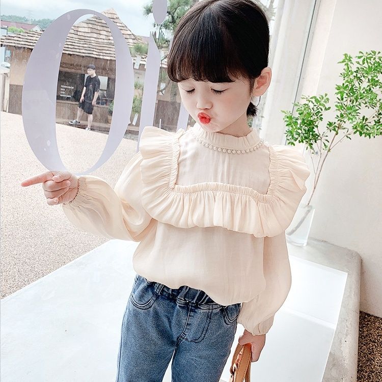 Girls' shirts 2024 new style bottoming shirts for outer wear baby tops princess style versatile tops fashionable T-shirts