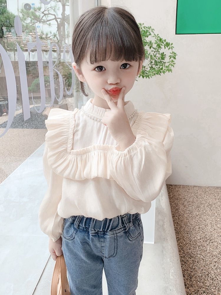 Girls' shirts 2024 new style bottoming shirts for outer wear baby tops princess style versatile tops fashionable T-shirts