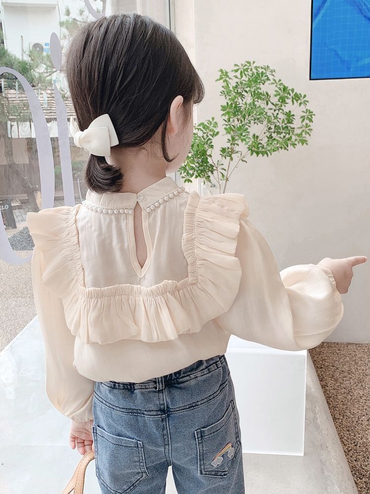 Girls' shirts 2024 new style bottoming shirts for outer wear baby tops princess style versatile tops fashionable T-shirts