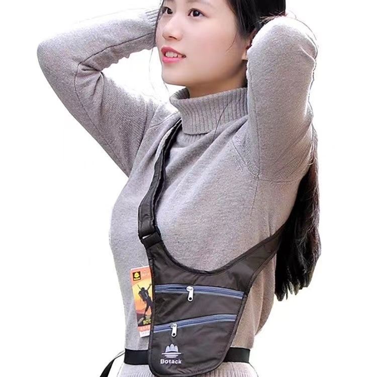 旅行貼身腰包男女腋下防盜護照證件錢隱形跑步運動超薄單肩斜挎包