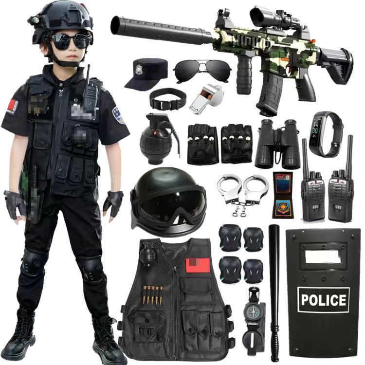 儿童警察套装警官服警长男孩特种兵特警衣服全套玩具装备演出服装