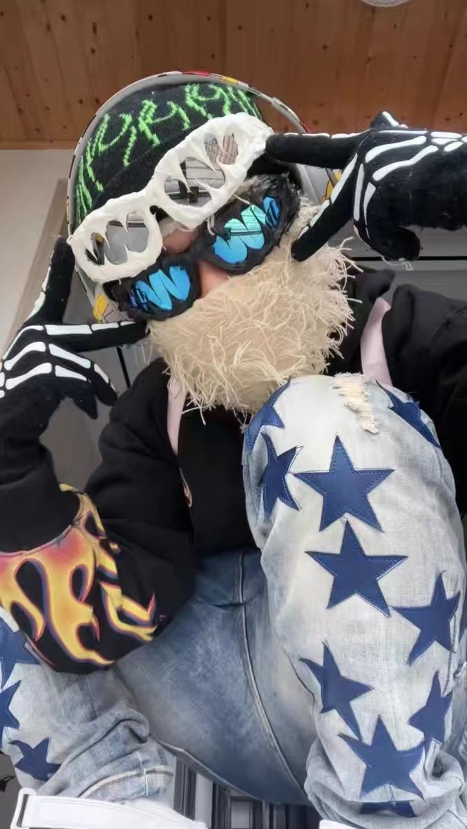 Occhiali da sole Vibe americani fatti a mano con denti di lupo e colla a goccia d'avanguardia e avanguardisti, belli unisex a forma di farfalla_voghion.com