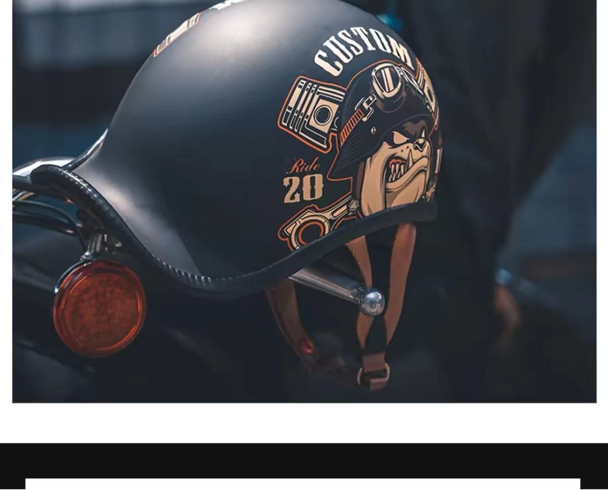 Vintage wind helmet bicycle prince cruise scoop helmet personality warped helmet men's and women's half helmet light harley pedal spring summer_voghion.com
