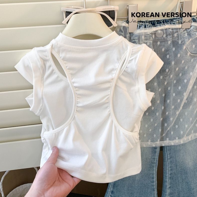 Stylisches Mädchen T-shirt Sommer Weste Für Modische Kindermode_voghion.com