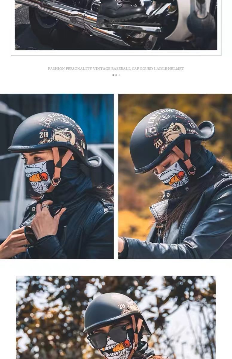 Vintage wind helmet bicycle prince cruise scoop helmet personality warped helmet men's and women's half helmet light harley pedal spring summer_voghion.com