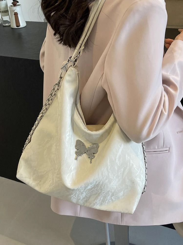 托特包女2024新款大容量通勤雙肩包夏季百搭鏈條單肩包高級感背包