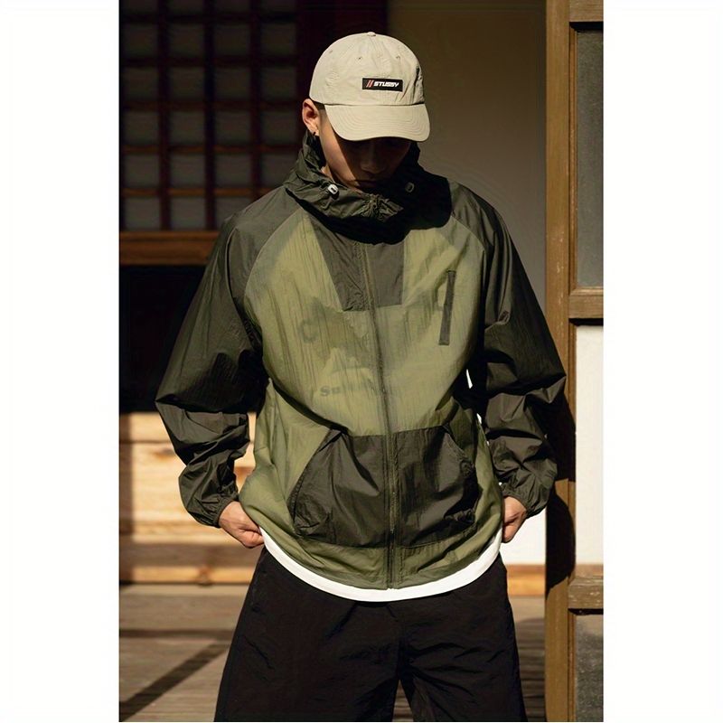 Sommer UPF+50 Herren Bergsteigen Sonne Kapuze Atmungsaktiv Ice Silk UV-Schutz Kleidung_voghion.com