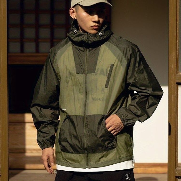 Sommer UPF+50 Herren Bergsteigen Sonne Kapuze Atmungsaktiv Ice Silk UV-Schutz Kleidung_voghion.com