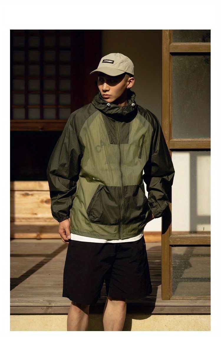 Sommer UPF+50 Herren Bergsteigen Sonne Kapuze Atmungsaktiv Ice Silk UV-Schutz Kleidung_voghion.com