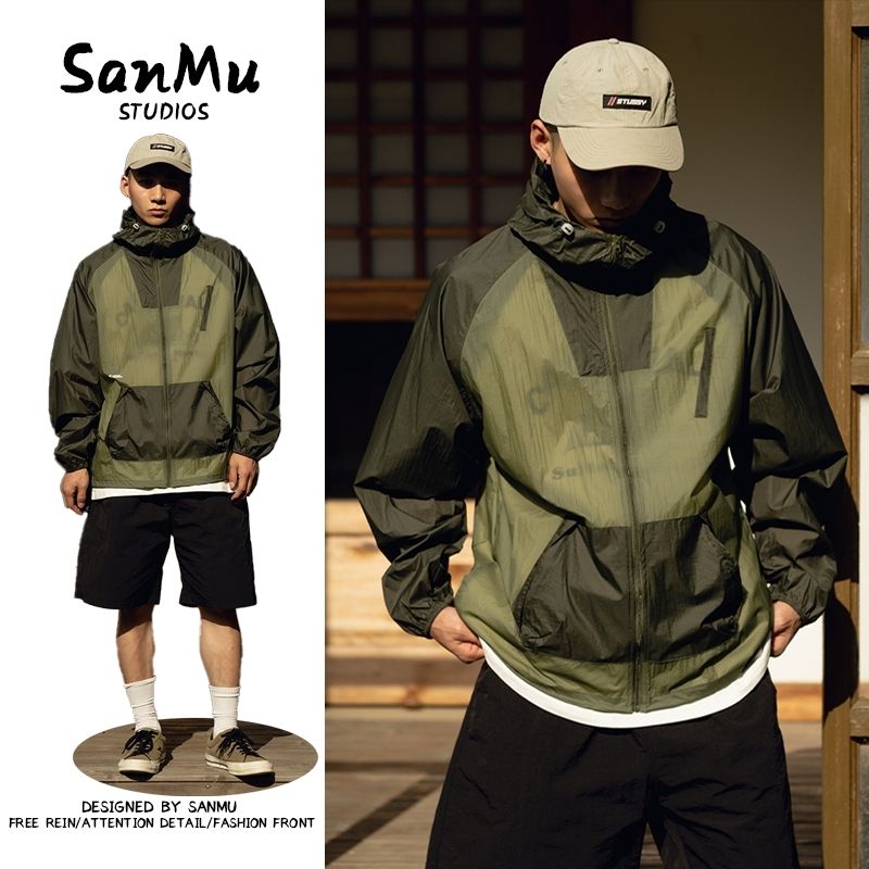 Sommer UPF+50 Herren Bergsteigen Sonne Kapuze Atmungsaktiv Ice Silk UV-Schutz Kleidung_voghion.com