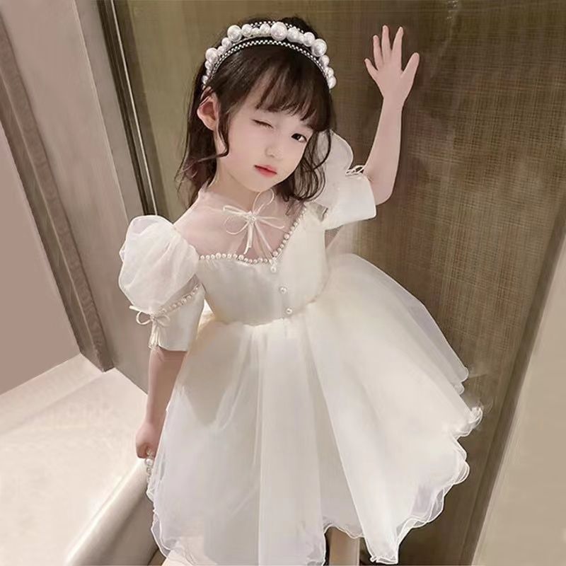 女童公主裙夏裝2024新款兒童夏款洋氣蓬蓬裙子寶寶夏季禮服連衣裙