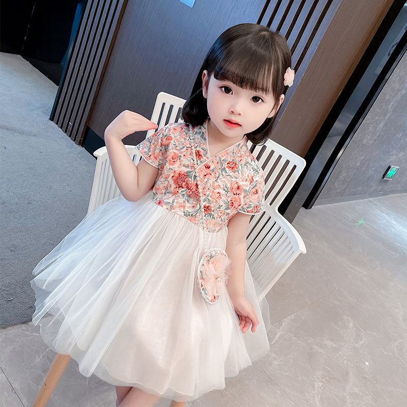 女童連衣裙夏季2024新款洋氣網紅兒童裝女孩寶寶夏款夏裝公主裙子