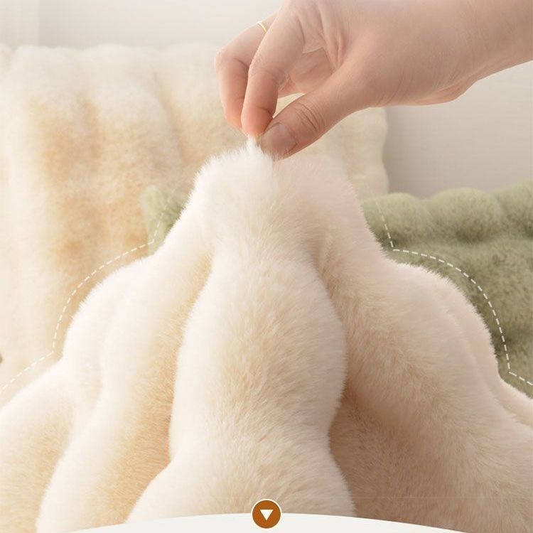 Tapete, cobertor redondo de pelúcia creme, cobertor simples, quarto, sofá-cama, vestiário, uso doméstico, almofada de banco, cabeceira_voghion.com