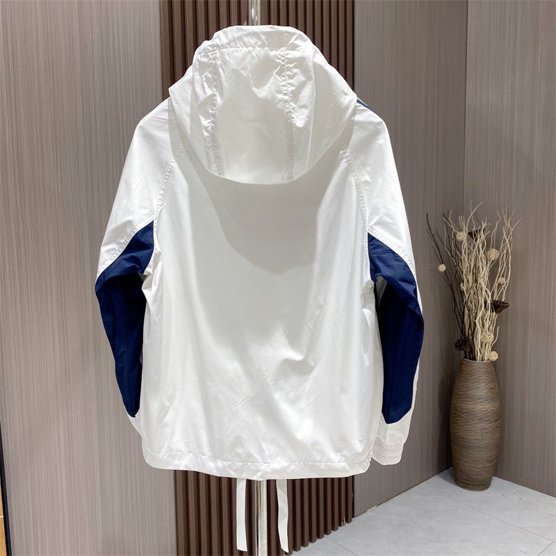 Giacca con cappuccio uomo a righe color block stile autunnale_voghion.com