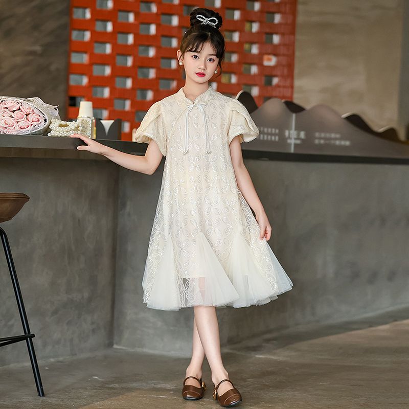 女童連衣裙夏裝2024新款洋氣兒童國風漢服新中式夏季超仙公主裙子