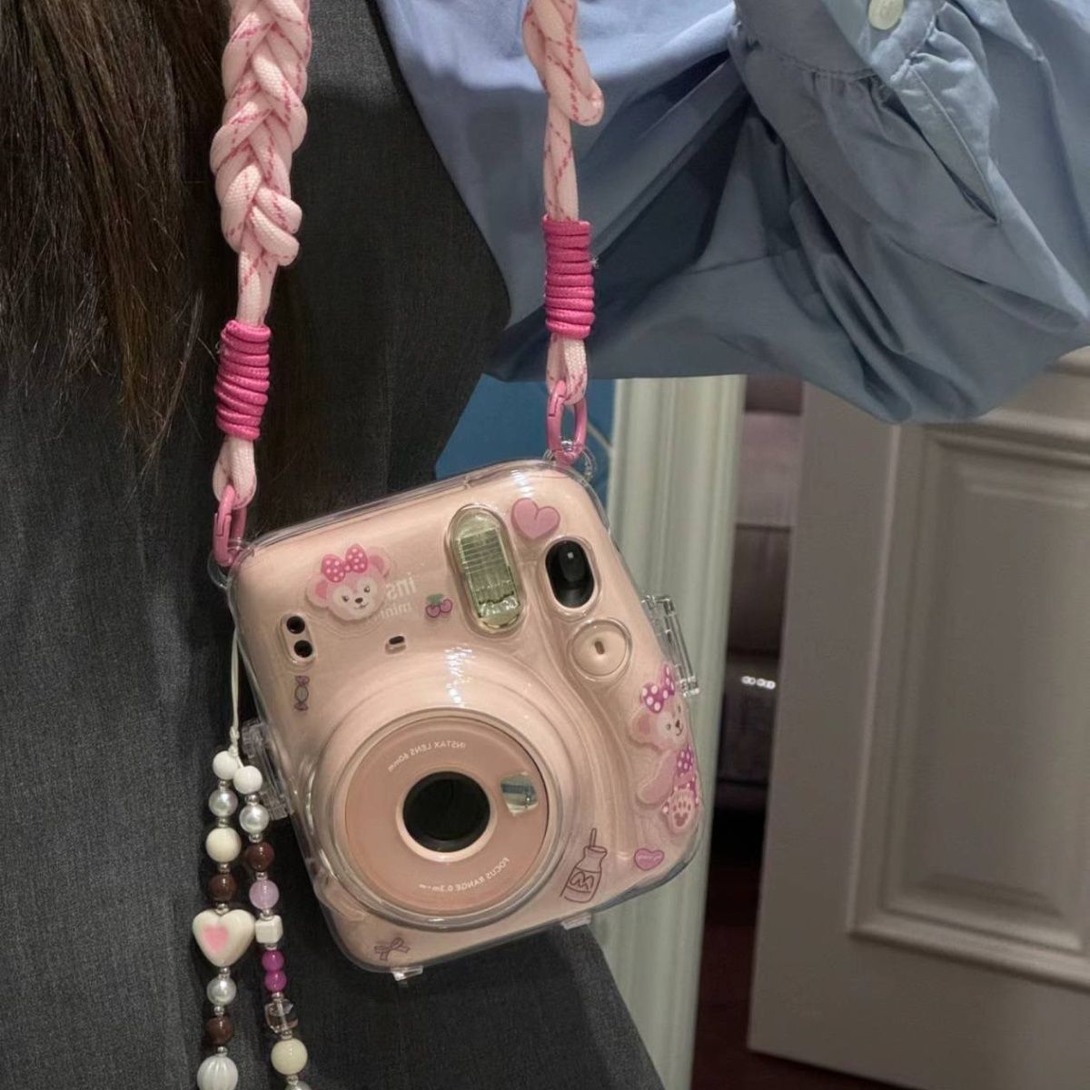 手提短款枚粉色挂绳系列相机单反通用挂绳