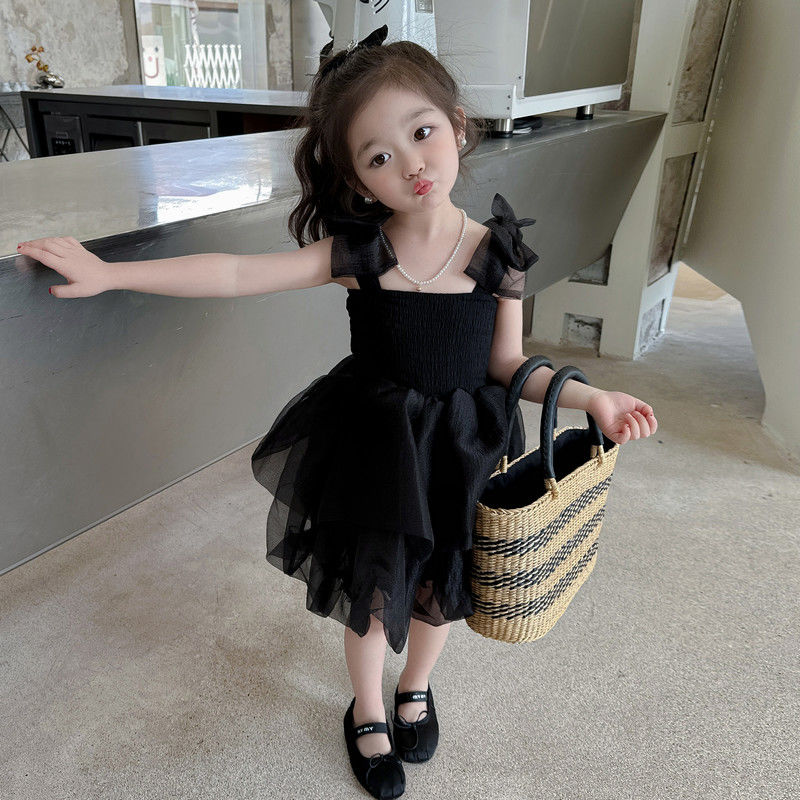 女童夏季時尚連衣裙兒童夏裝吊帶禮服寶寶洋氣高級感夏天公主裙子