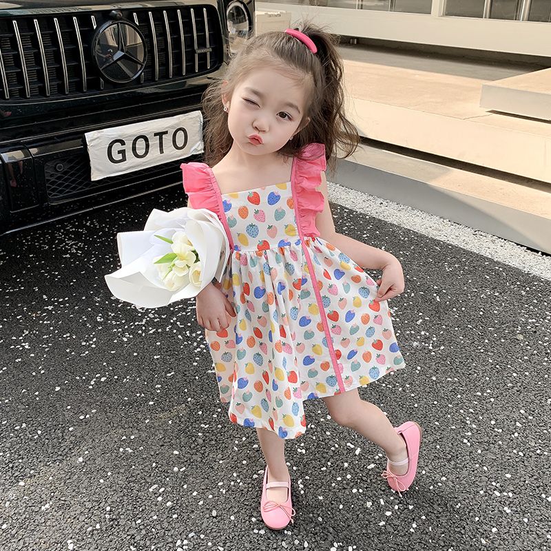 女童連衣裙夏季兒童裙子2024新款洋氣時髦小女孩公主裙女寶寶夏裝