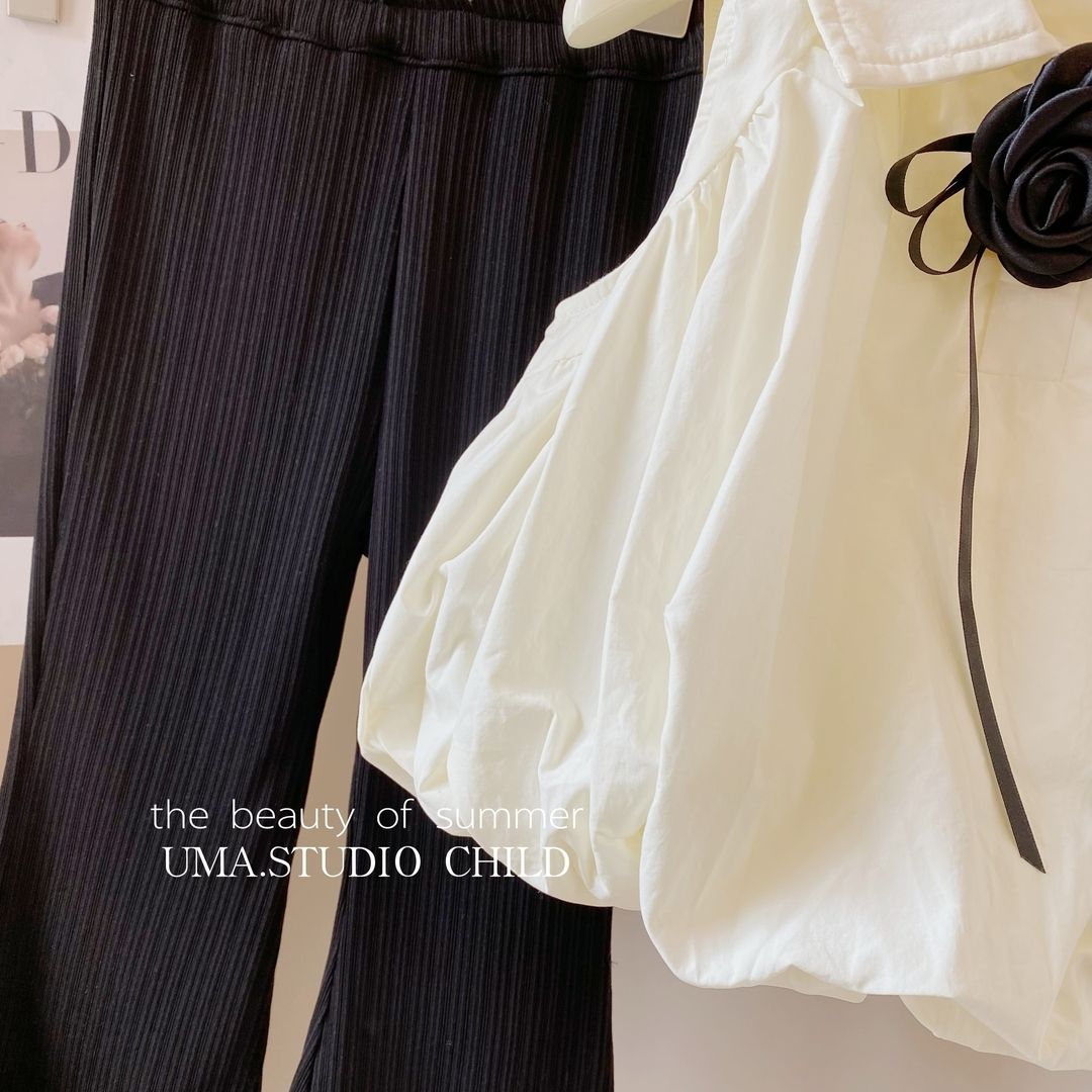 Mädchen Zweiteiler Set Einfarbiges Sommer Outfit Für Kinder_voghion.com