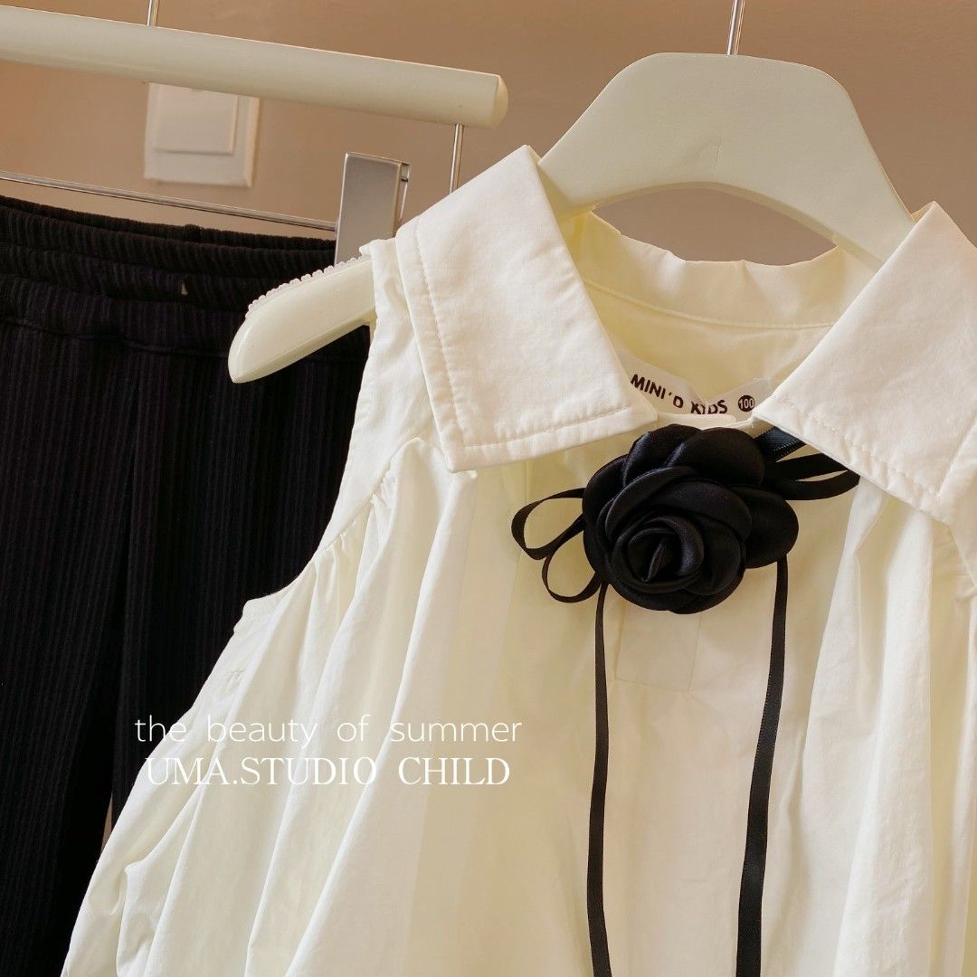 Mädchen Zweiteiler Set Einfarbiges Sommer Outfit Für Kinder_voghion.com