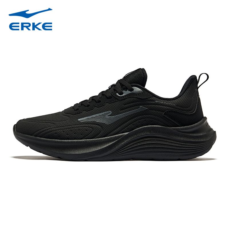 Hongxing Erke Mountain Eagle - Zapatillas deportivas negras con suela suave para hombre, nuevas, antisalpicaduras y con absorción de impactos para correr en caso de lluvia_voghion.com