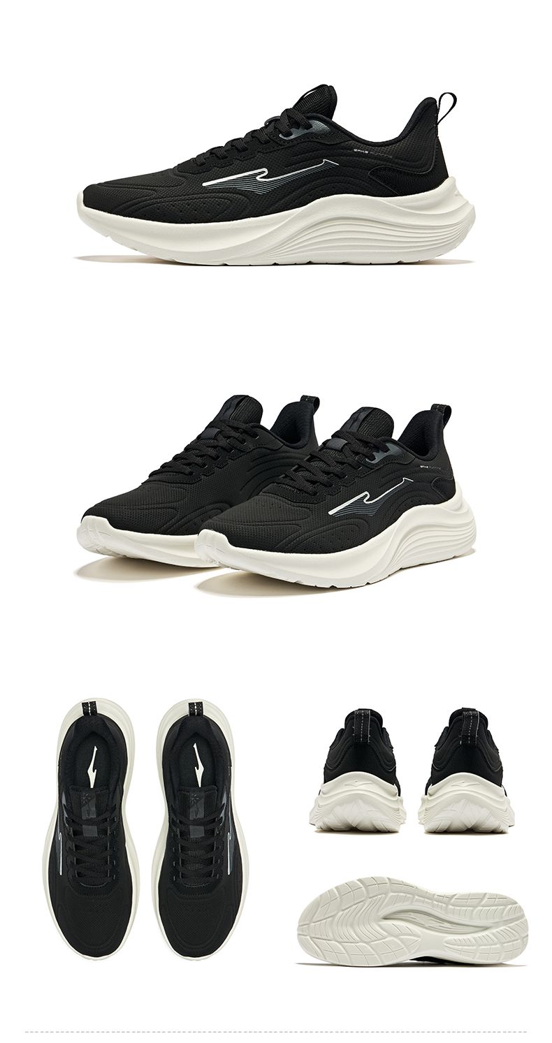 Hongxing Erke Mountain Eagle - Zapatillas deportivas negras con suela suave para hombre, nuevas, antisalpicaduras y con absorción de impactos para correr en caso de lluvia_voghion.com