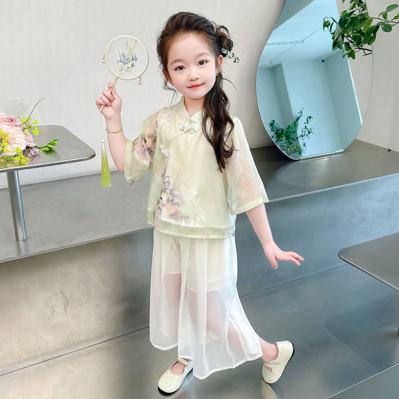 女寶寶漢服套裝夏裝兒童夏季新款中式唐裝2到3四5五六7歲女童衣服