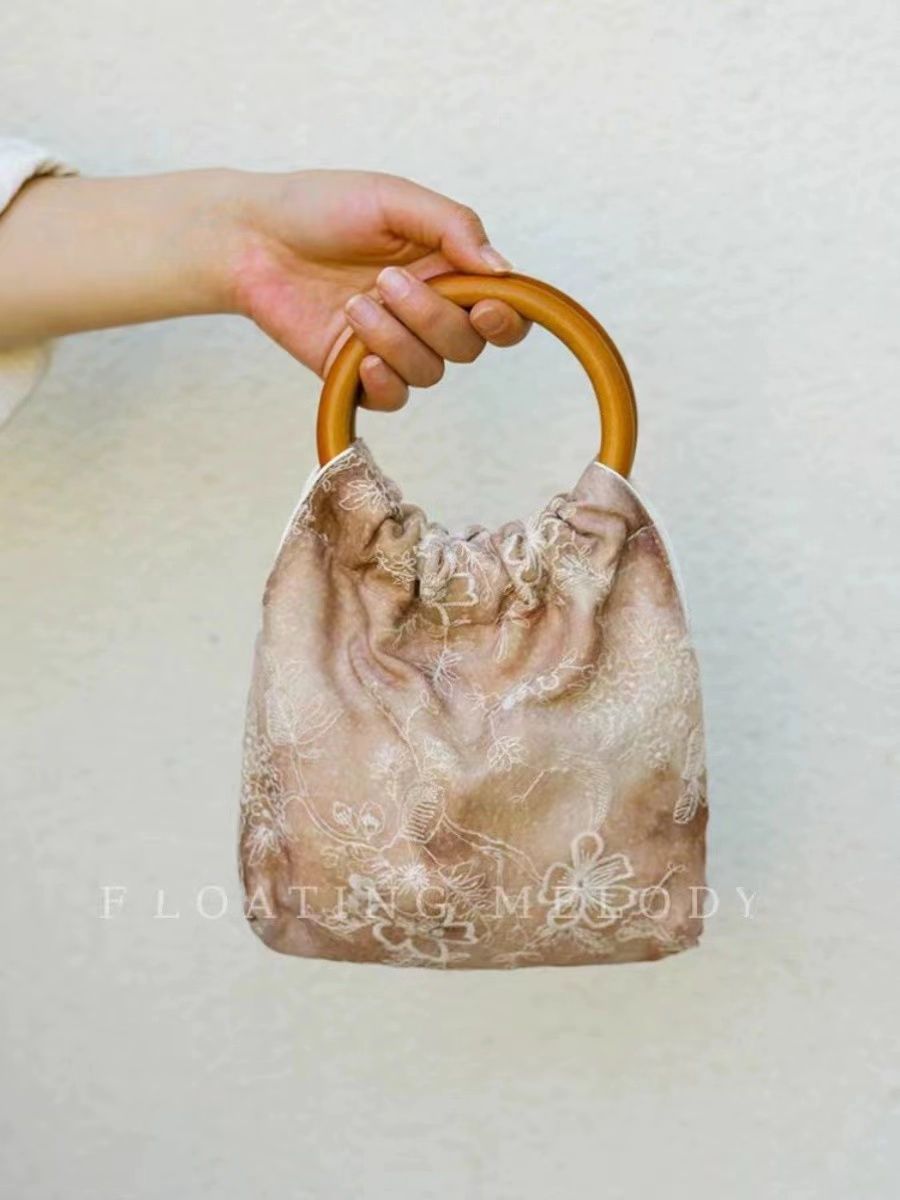 新中式國風包【沉香茶花】刺繡竹節包配棉麻旗袍手提包手拿包52
