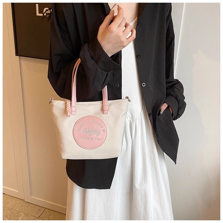 FOUR ONE borsa versatile in nylon con blocco di colore per la moda femminile h, borsa a secchiello con tracolla, piccola per esterni_voghion.com