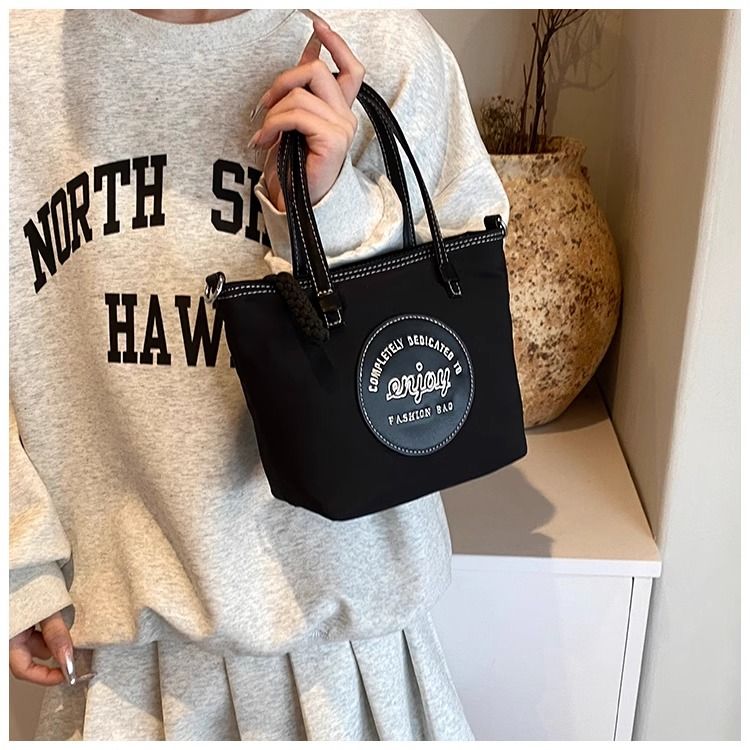 FOUR ONE borsa versatile in nylon con blocco di colore per la moda femminile h, borsa a secchiello con tracolla, piccola per esterni_voghion.com