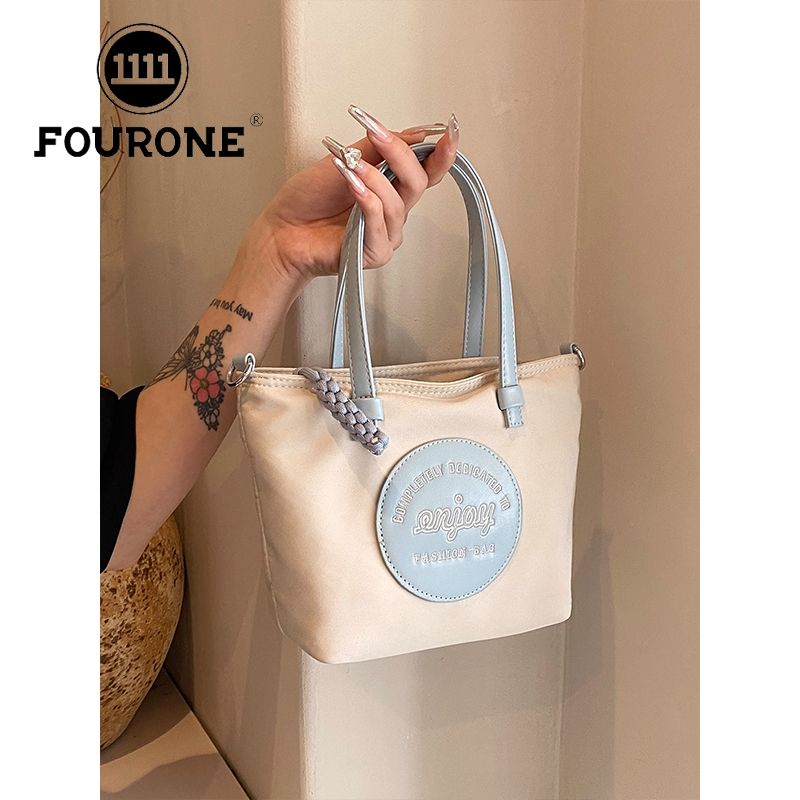 FOUR ONE borsa versatile in nylon con blocco di colore per la moda femminile h, borsa a secchiello con tracolla, piccola per esterni_voghion.com