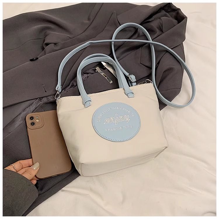 FOUR ONE borsa versatile in nylon con blocco di colore per la moda femminile h, borsa a secchiello con tracolla, piccola per esterni_voghion.com