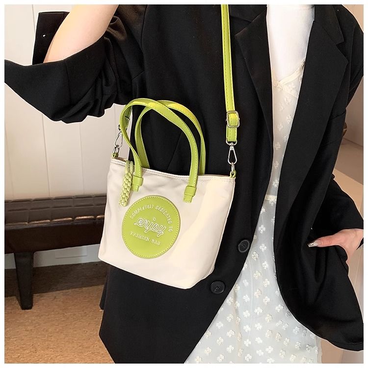 FOUR ONE borsa versatile in nylon con blocco di colore per la moda femminile h, borsa a secchiello con tracolla, piccola per esterni_voghion.com