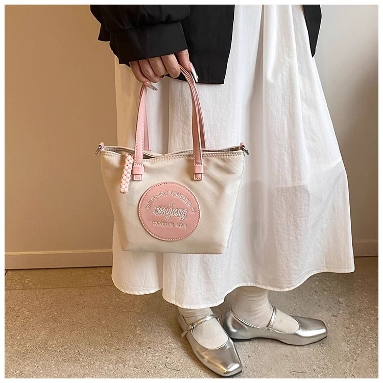 FOUR ONE borsa versatile in nylon con blocco di colore per la moda femminile h, borsa a secchiello con tracolla, piccola per esterni_voghion.com