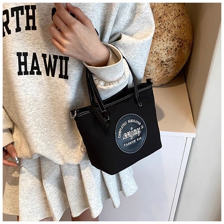 FOUR ONE borsa versatile in nylon con blocco di colore per la moda femminile h, borsa a secchiello con tracolla, piccola per esterni_voghion.com