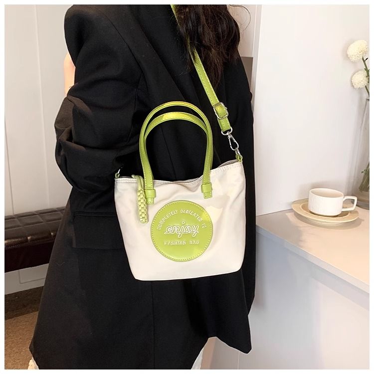 FOUR ONE borsa versatile in nylon con blocco di colore per la moda femminile h, borsa a secchiello con tracolla, piccola per esterni_voghion.com