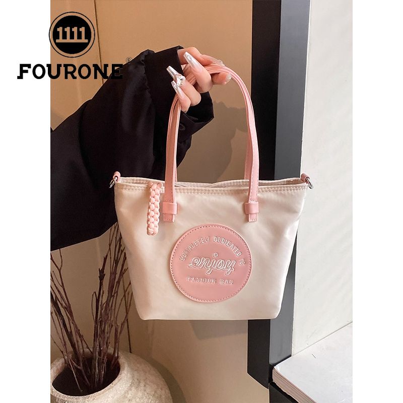 FOUR ONE borsa versatile in nylon con blocco di colore per la moda femminile h, borsa a secchiello con tracolla, piccola per esterni_voghion.com