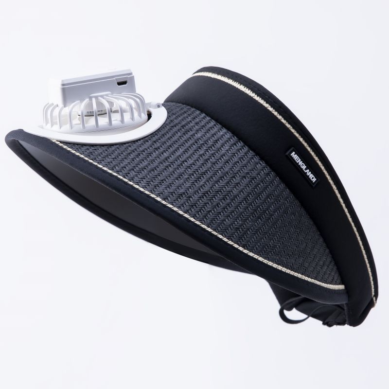 风扇帽子防紫外线百搭遮阳帽大帽檐防晒帽户外骑行空顶帽女太阳帽