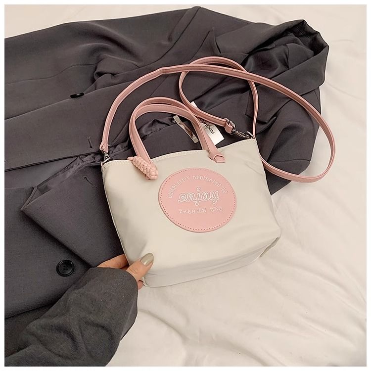 FOUR ONE borsa versatile in nylon con blocco di colore per la moda femminile h, borsa a secchiello con tracolla, piccola per esterni_voghion.com