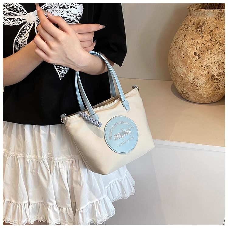 FOUR ONE borsa versatile in nylon con blocco di colore per la moda femminile h, borsa a secchiello con tracolla, piccola per esterni_voghion.com