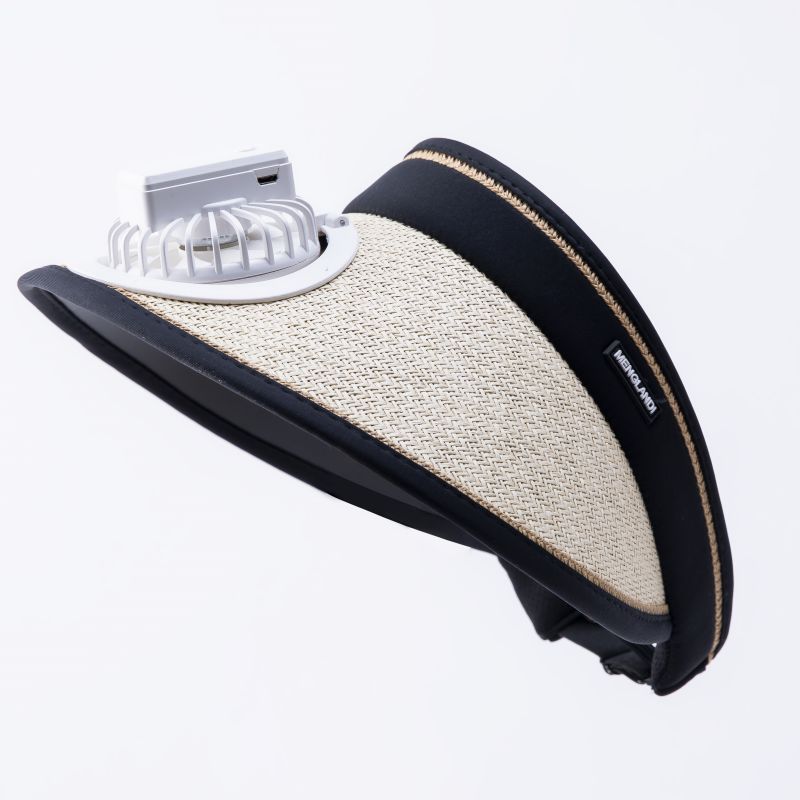 风扇帽子防紫外线百搭遮阳帽大帽檐防晒帽户外骑行空顶帽女太阳帽