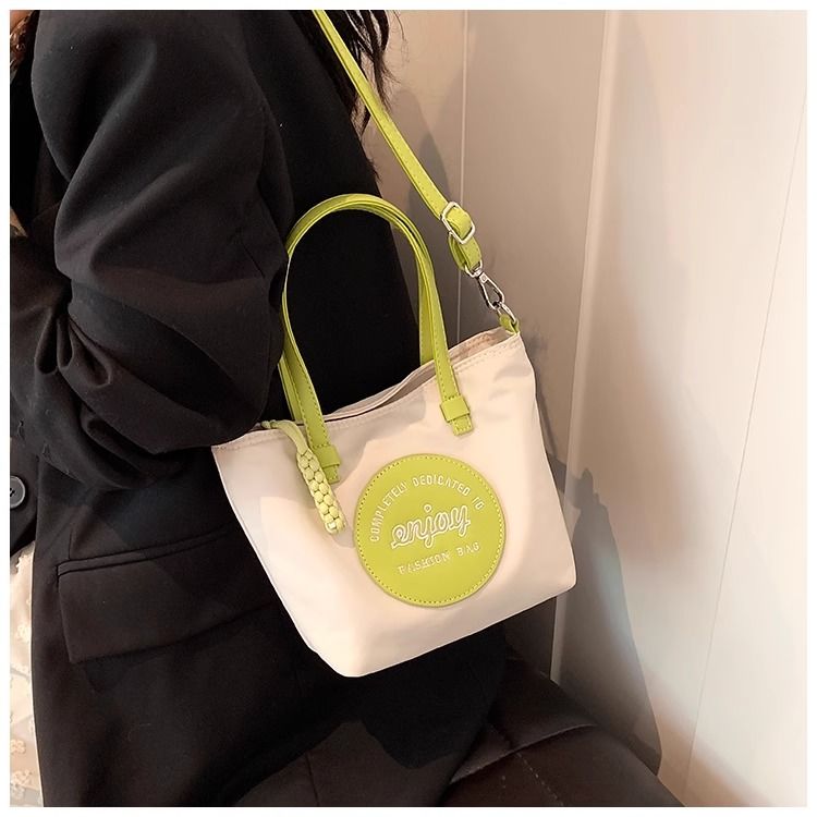 FOUR ONE borsa versatile in nylon con blocco di colore per la moda femminile h, borsa a secchiello con tracolla, piccola per esterni_voghion.com