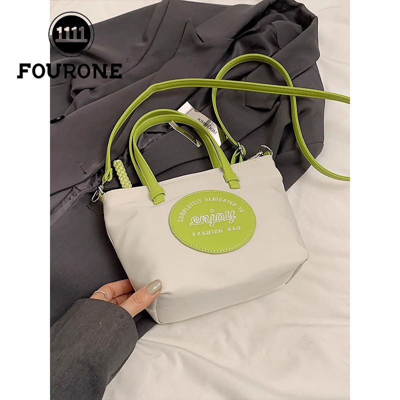 FOUR ONE borsa versatile in nylon con blocco di colore per la moda femminile h, borsa a secchiello con tracolla, piccola per esterni_voghion.com