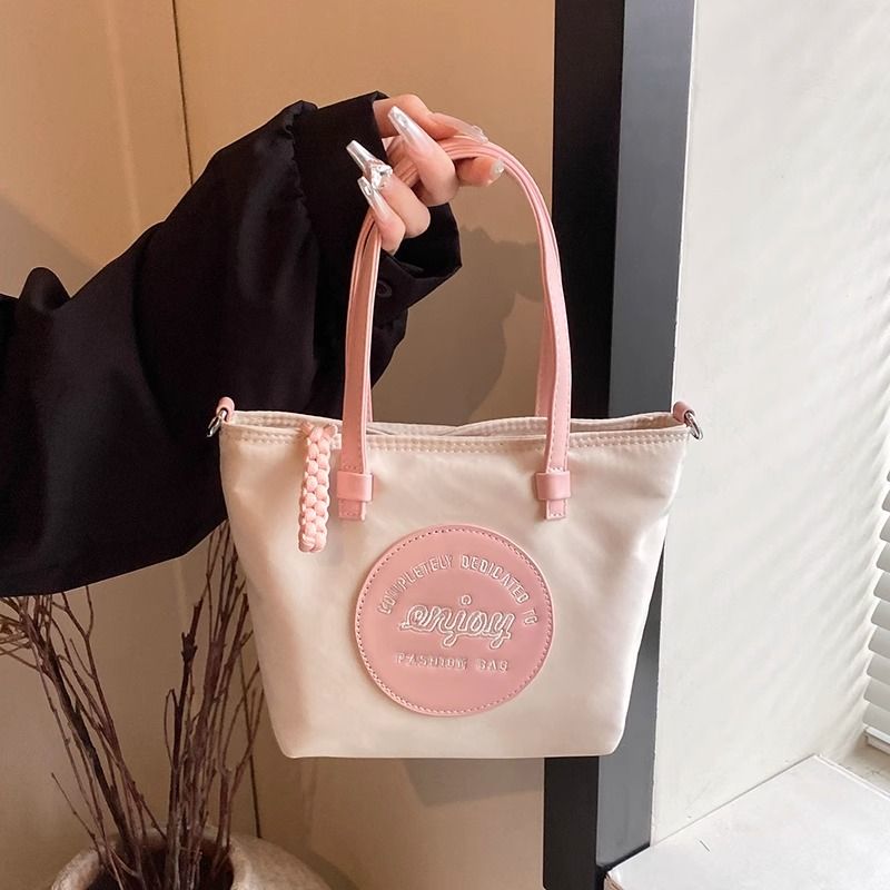 FOUR ONE borsa versatile in nylon con blocco di colore per la moda femminile h, borsa a secchiello con tracolla, piccola per esterni_voghion.com