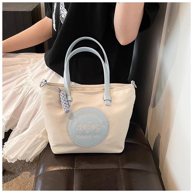 FOUR ONE borsa versatile in nylon con blocco di colore per la moda femminile h, borsa a secchiello con tracolla, piccola per esterni_voghion.com