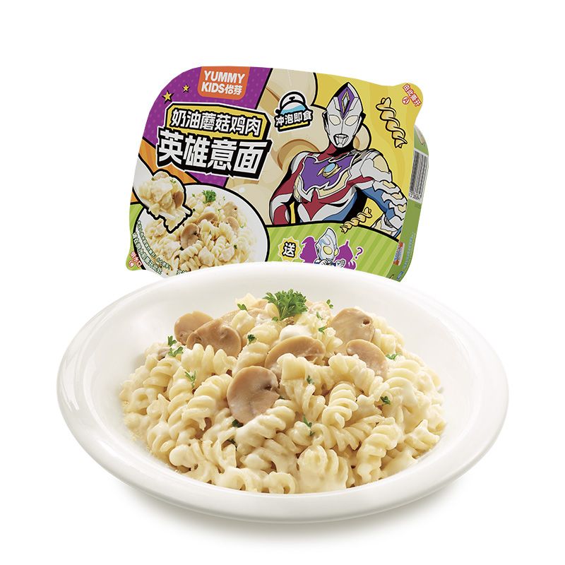 【5盒装】怡芽奥特曼冲泡意面儿童意面番茄肉酱奶油蘑菇出游速食 图片 10